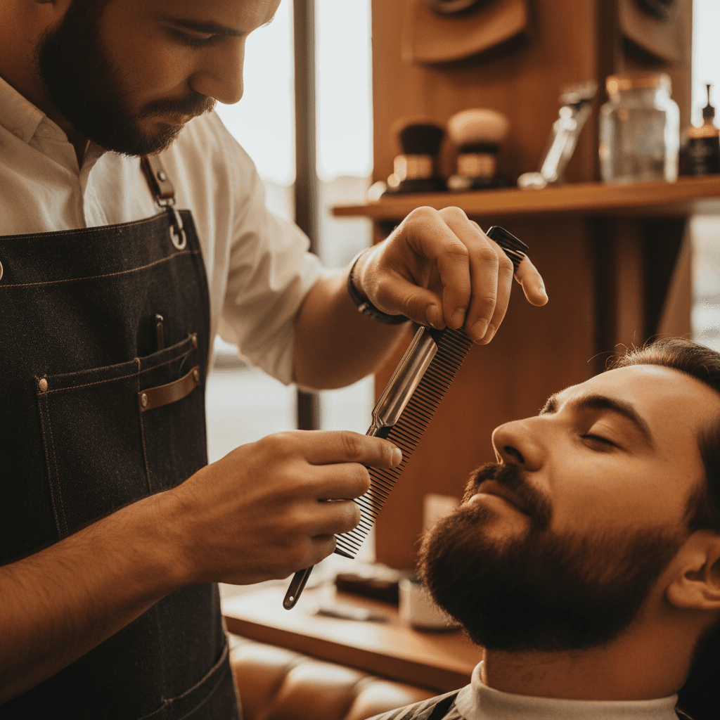 Straight razor beard shaping