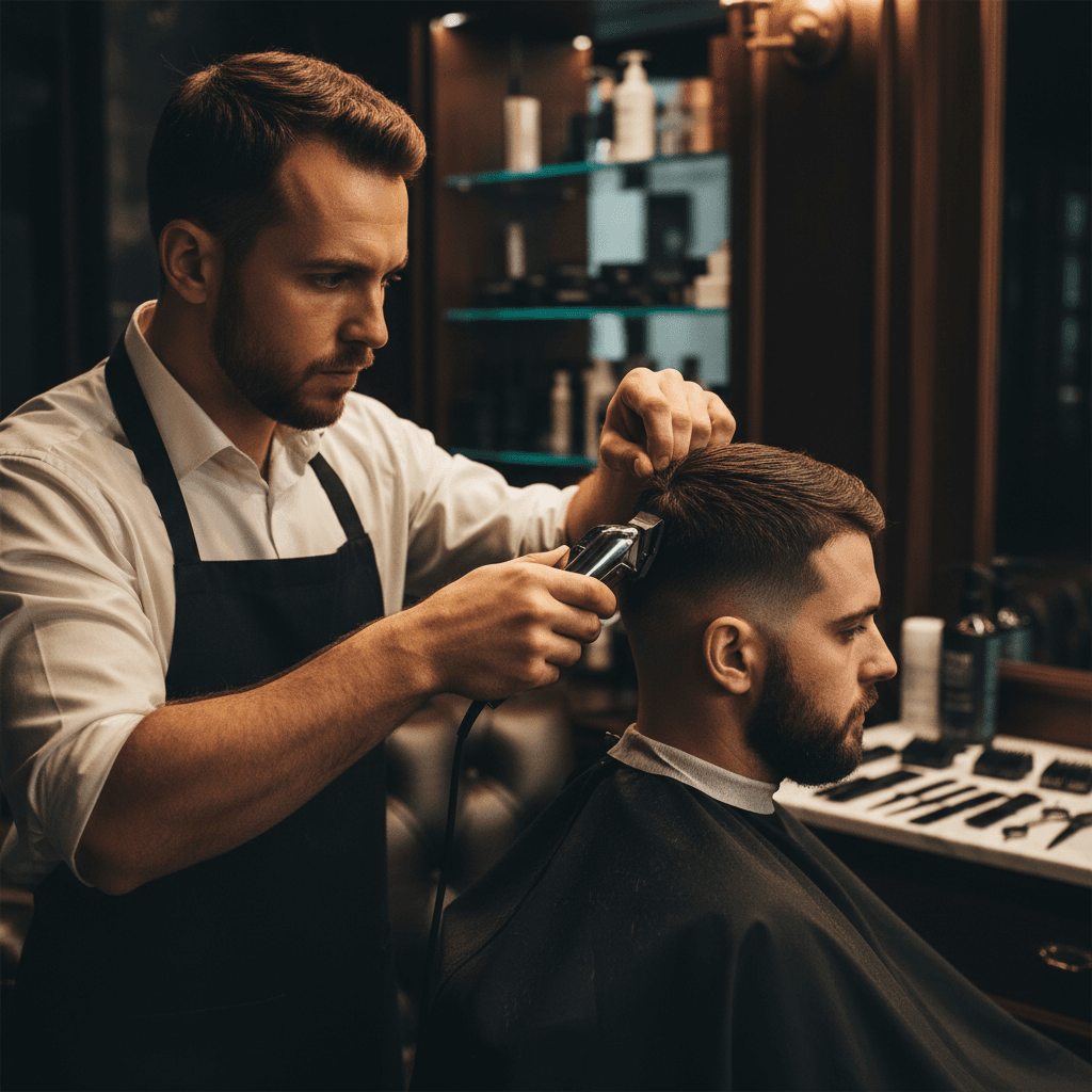 Phone showing same-day barber booking