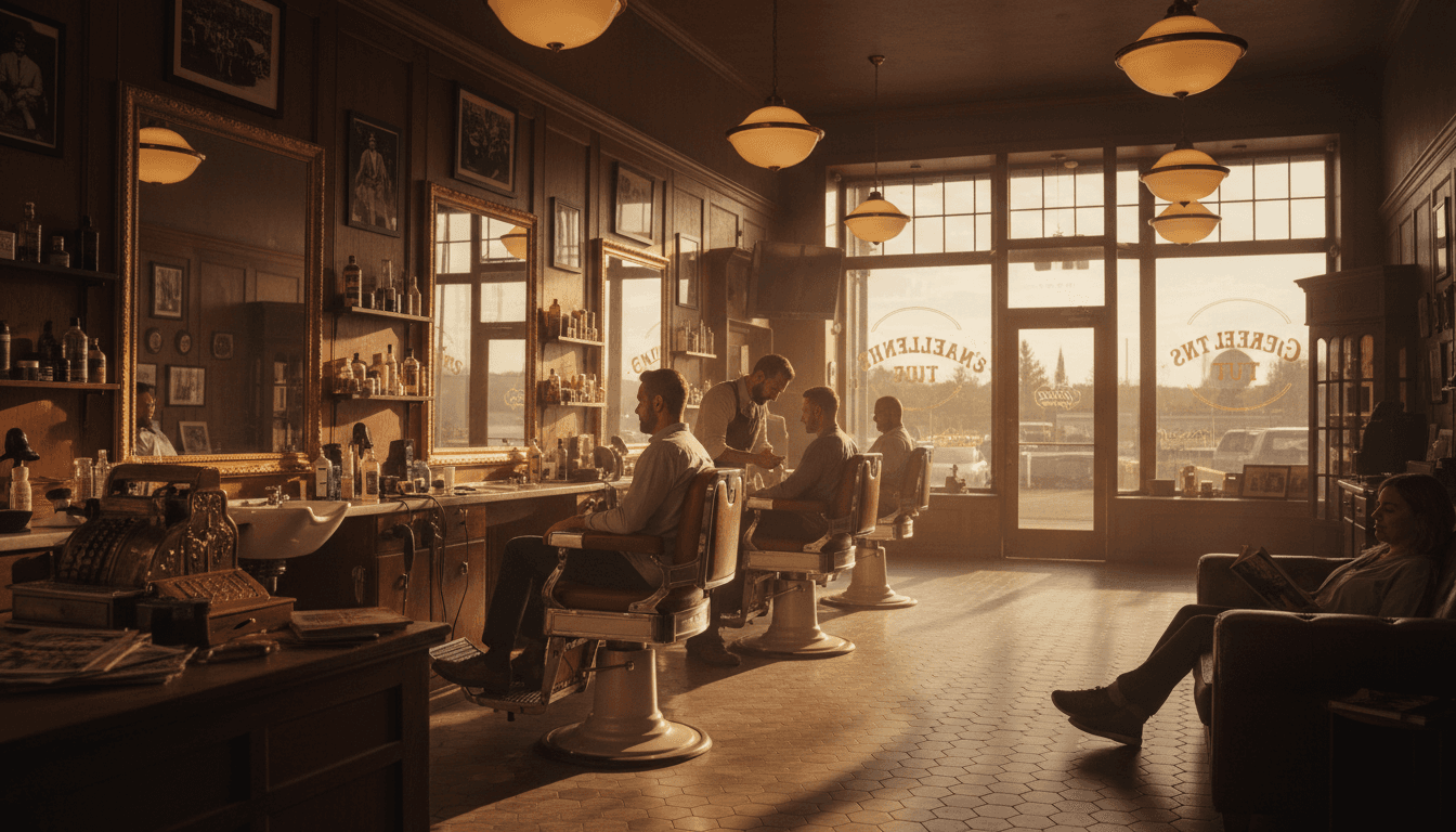 Inviting barbershop waiting area