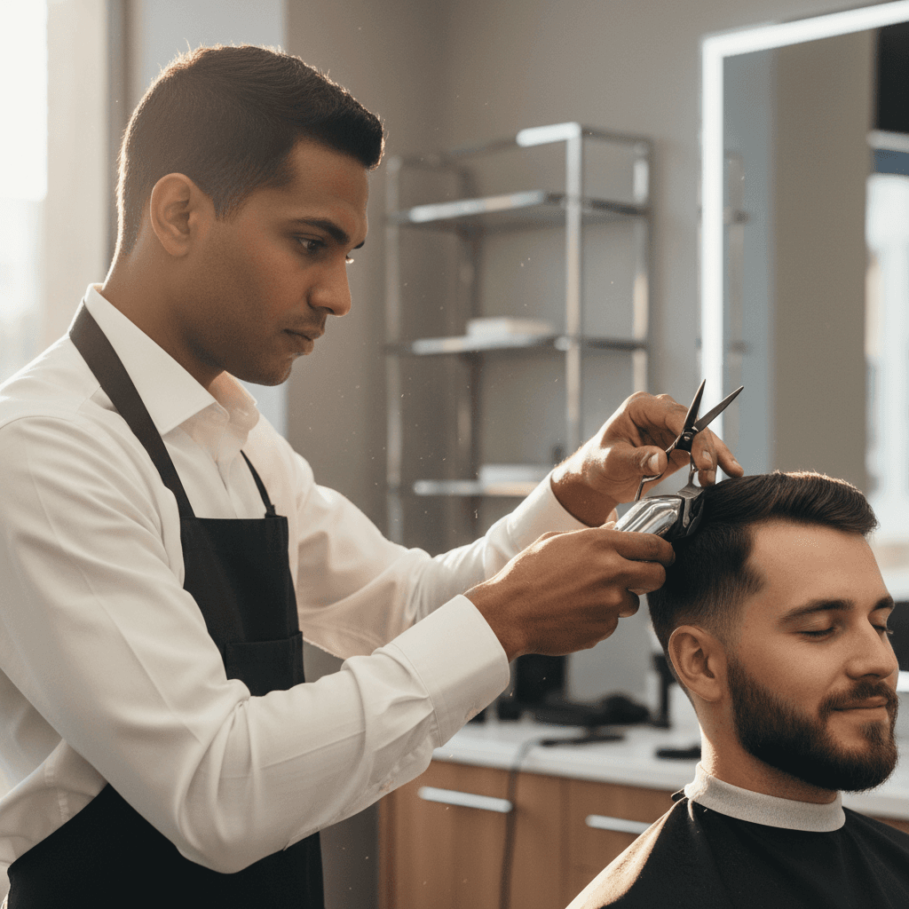 Phone text notification for barber booking